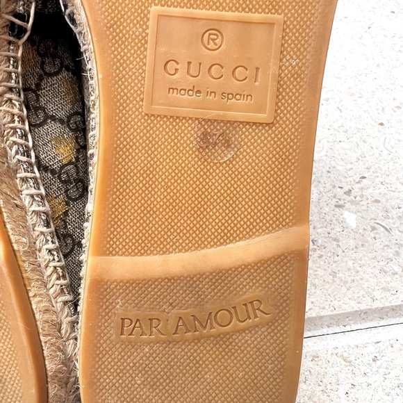 Beige/ebony diagonal matelassé Original GG canvas with gold bees - Picture 7 of 7